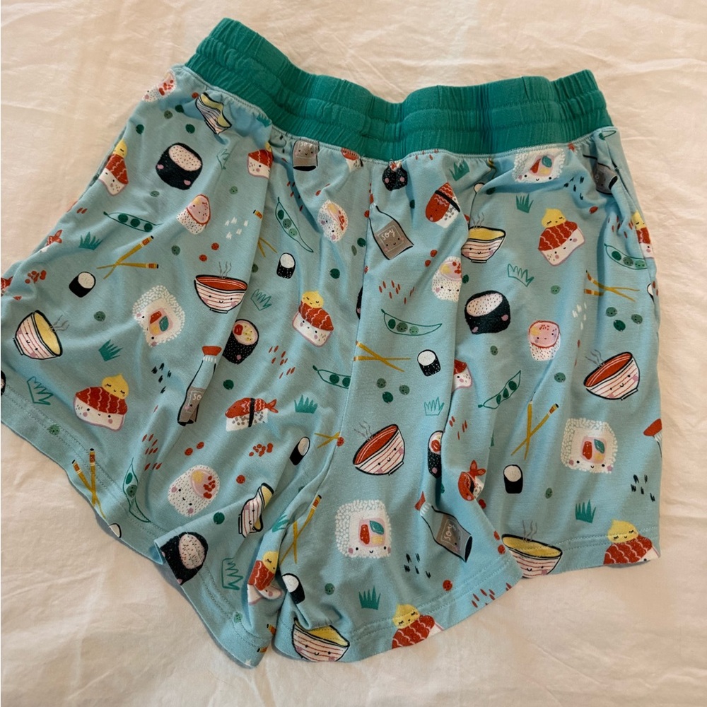 Little Sleepies Light Blue Sushi Print Short Bamboo Pajama Set GUC 0600 - Picture 5 of 9